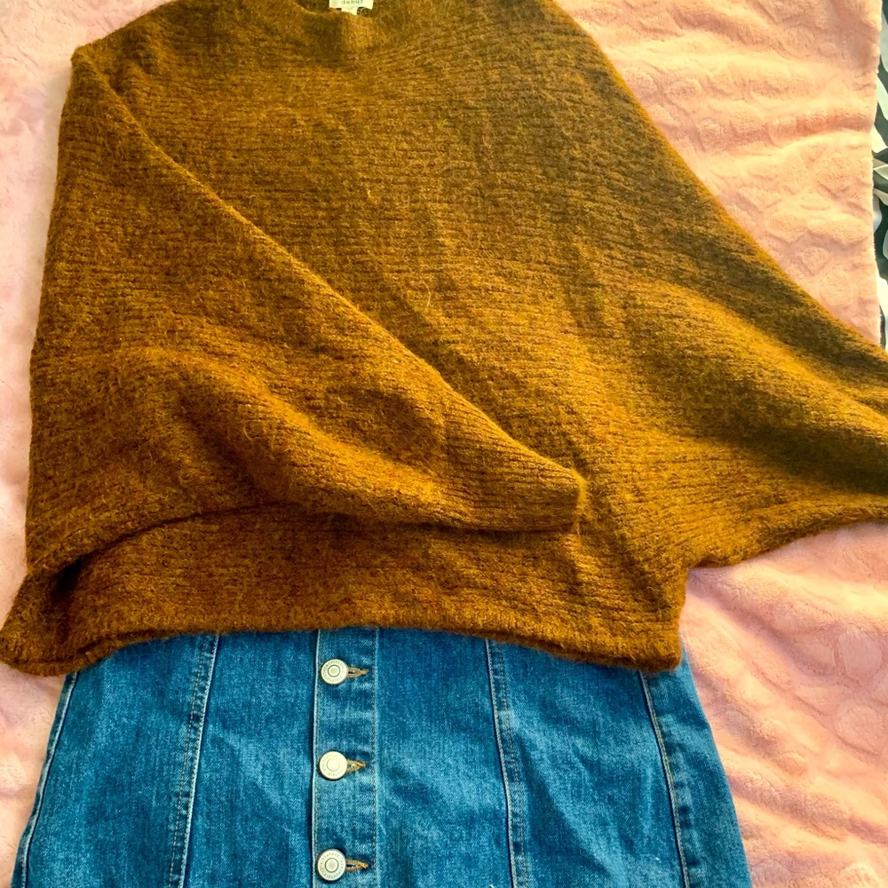 Girls size 12 brown knit winged sweater